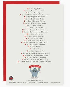 A Very English Alphabet Food & Drink Greeting Card