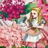 Alice in Wonderland-Pink Flowers Greetings Card