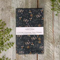 Bees & Honeysuckle Noir Tea Towel