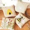 Bees Linen Lavender Bags Embroidery Kit