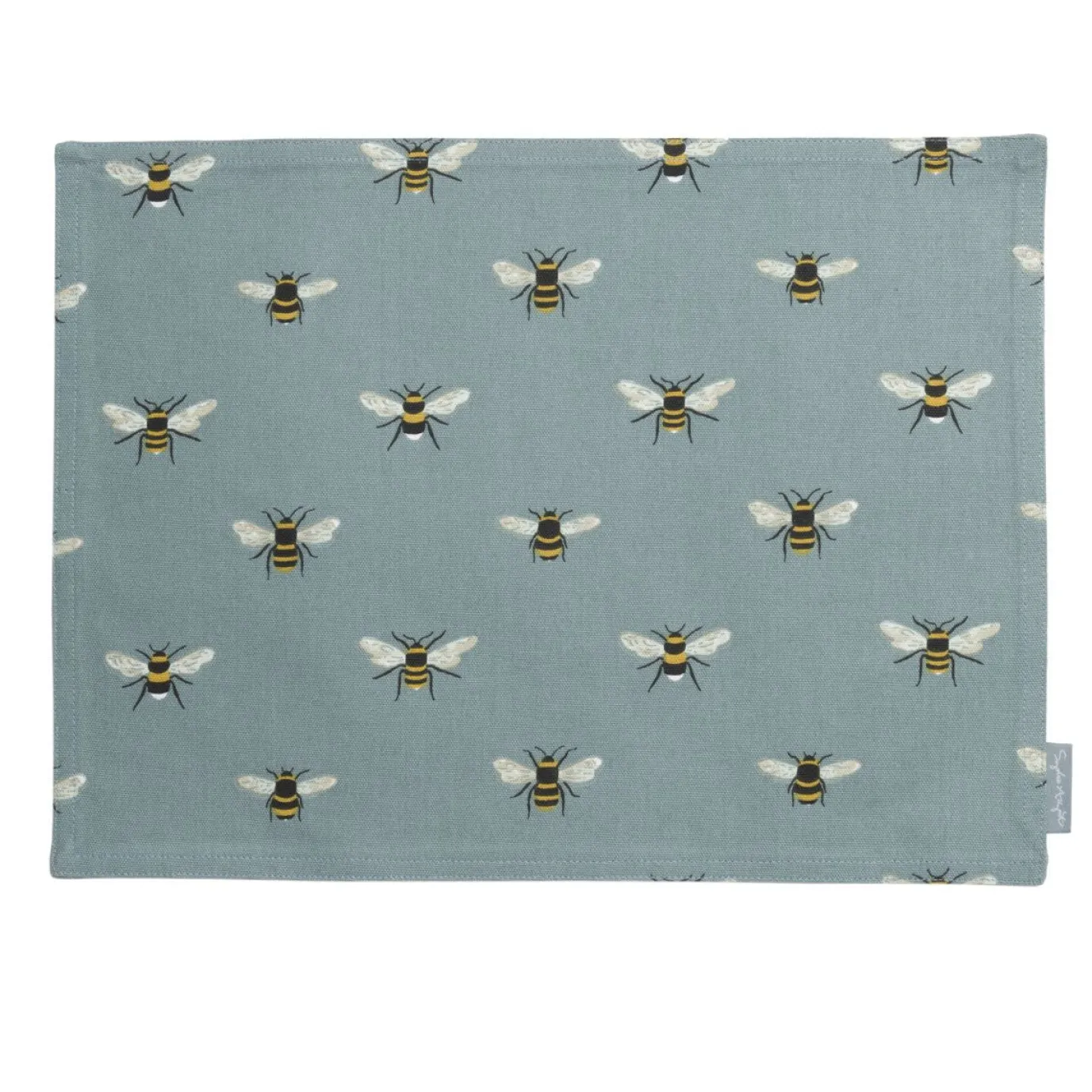 Bees Teal Fabric Placemat - Set of 2