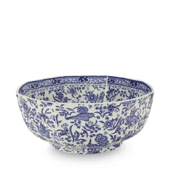 Blue Regal Peacock Octagonal Bowl