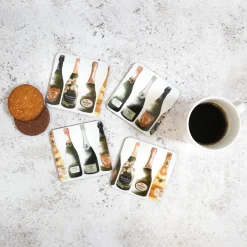 Champagne Coaster Set by Corinne Alexander