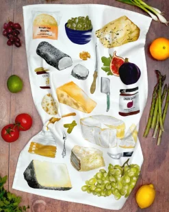 Cheese Board Tea Towel by Corinne Alexander