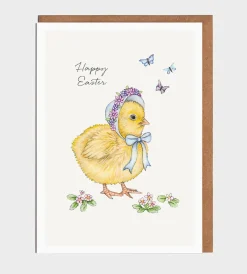 Chick in a Bonnet Easter Card