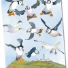 Coastal Puffins Tea Towel