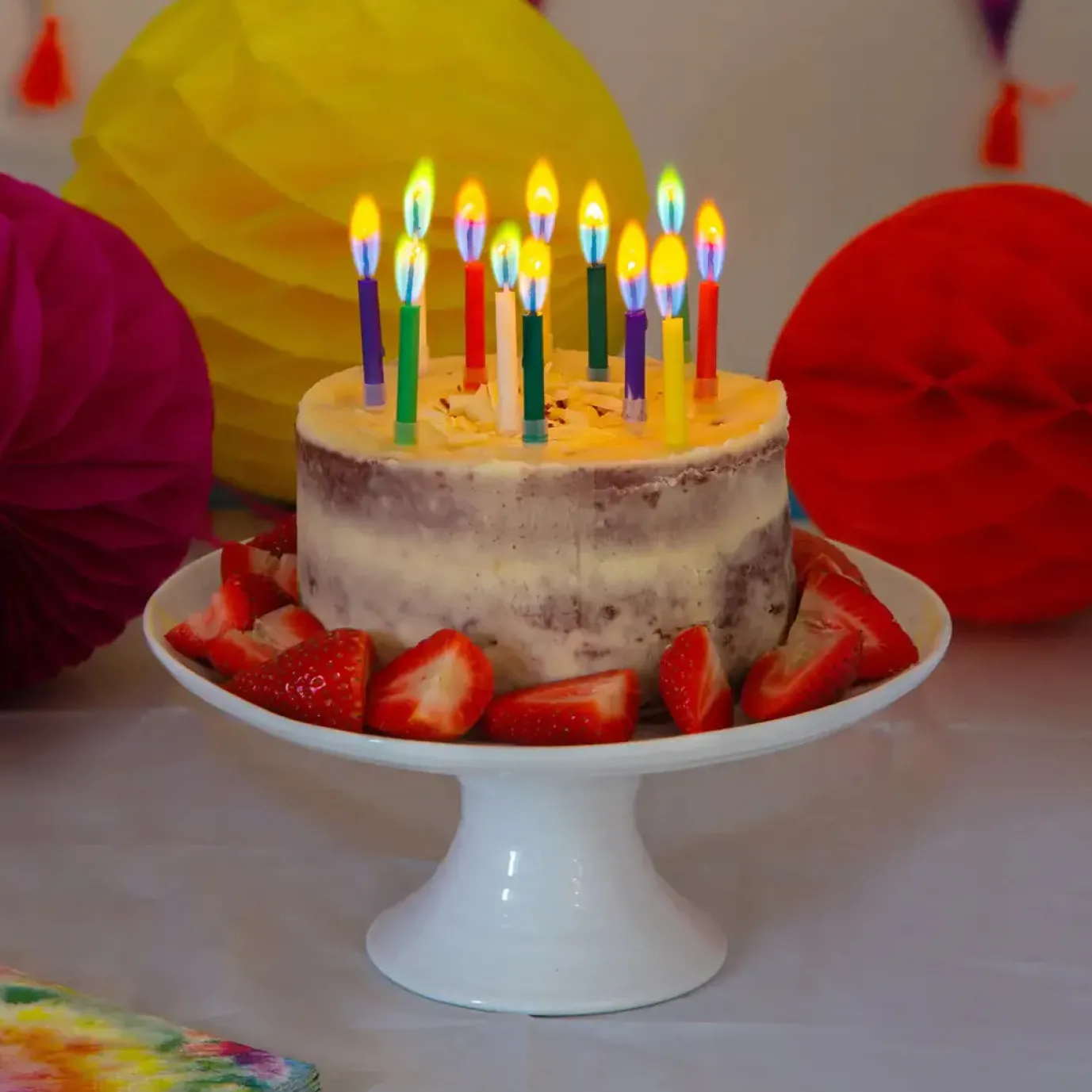 Colored Flame Birthday Candles - 12 pack