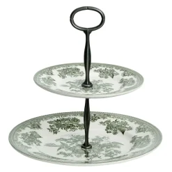 Dark Green Asiatic Pheasants 2 Tier Cake Stand