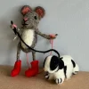Dog Walker Felt Mouse with Spaniel