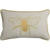 Embroidered Bees Linen Blend Pillow