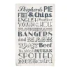 English Dinner Tea Towel - Charcoal