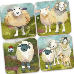 Felted Sheep Coasters- Set of 4