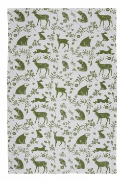 Forest Friends Sage Tea Towel Twin Pack