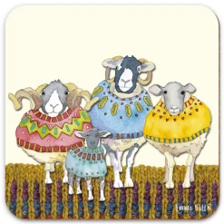 Four Sheep in Sweaters Coaster
