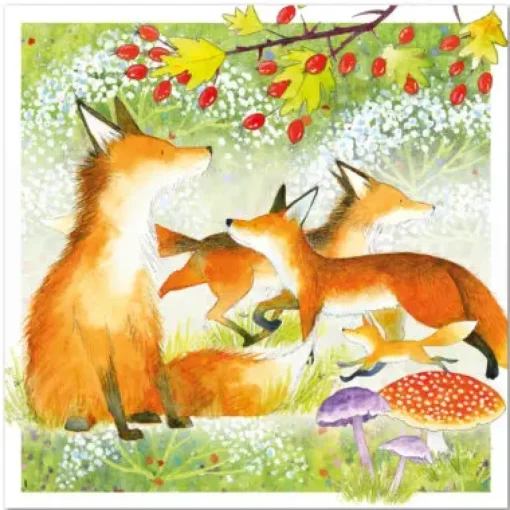 Fox Family Greetings Card