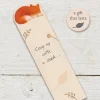 Foxes Cosy Up Wooden Book Mark