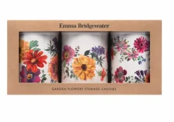 Garden Flowers Set of 3 Round Caddies