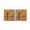 Golf Oak Coasters- Set of 2