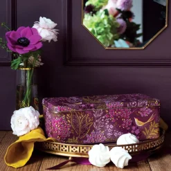 Haveli Garden Plum Songbird Long Deep Rectangular Tin