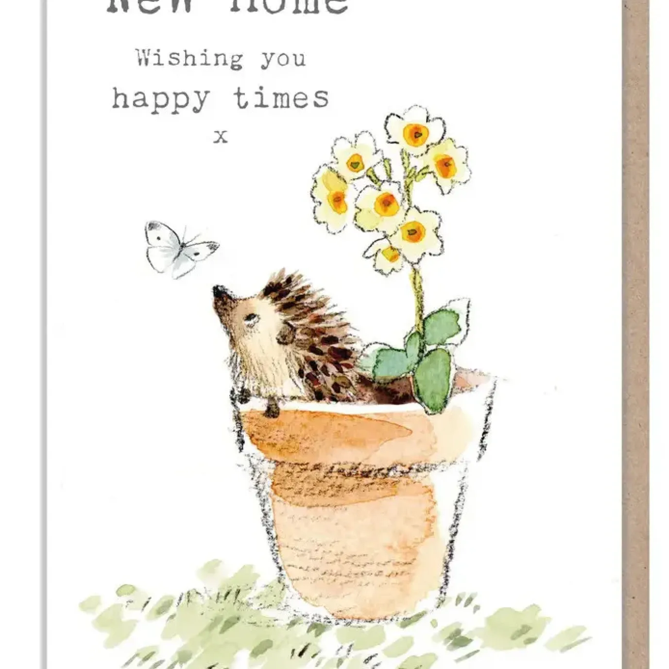 Hedgehog "New Home Wishing you happy times" Greetings Card