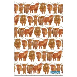 Highland Coos Repeat Tea Towel