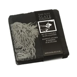 Highland Cow Slate Coasters- Set of 4