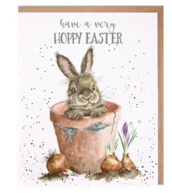 'Hoppy Easter' Rabbit Greetings Card