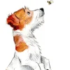 Jack Russell and Bee Greetings Card