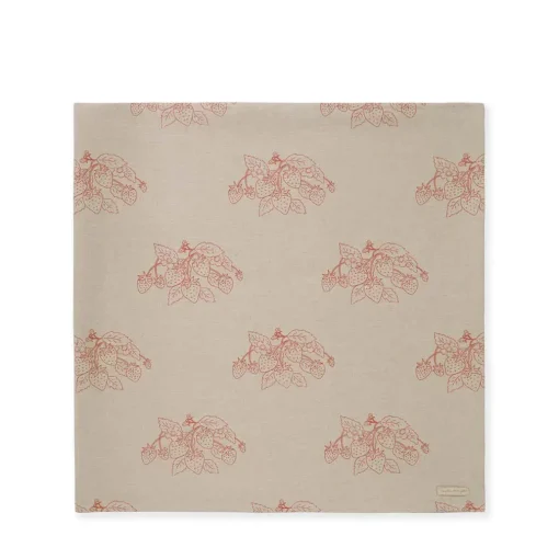 Linen Blend Strawberries Table Cloth