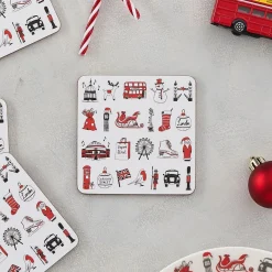 London Christmas Set of 4 Coasters