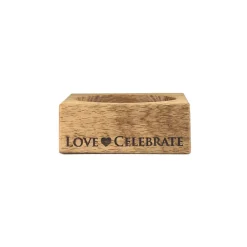 Love & Celebrate Oak Wine Bottle Coaster
