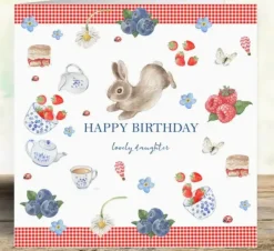 'Lovely Daughter' Gingham Picnic Birthday Card