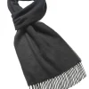 Luxury Black Merino Lambswool Scarf