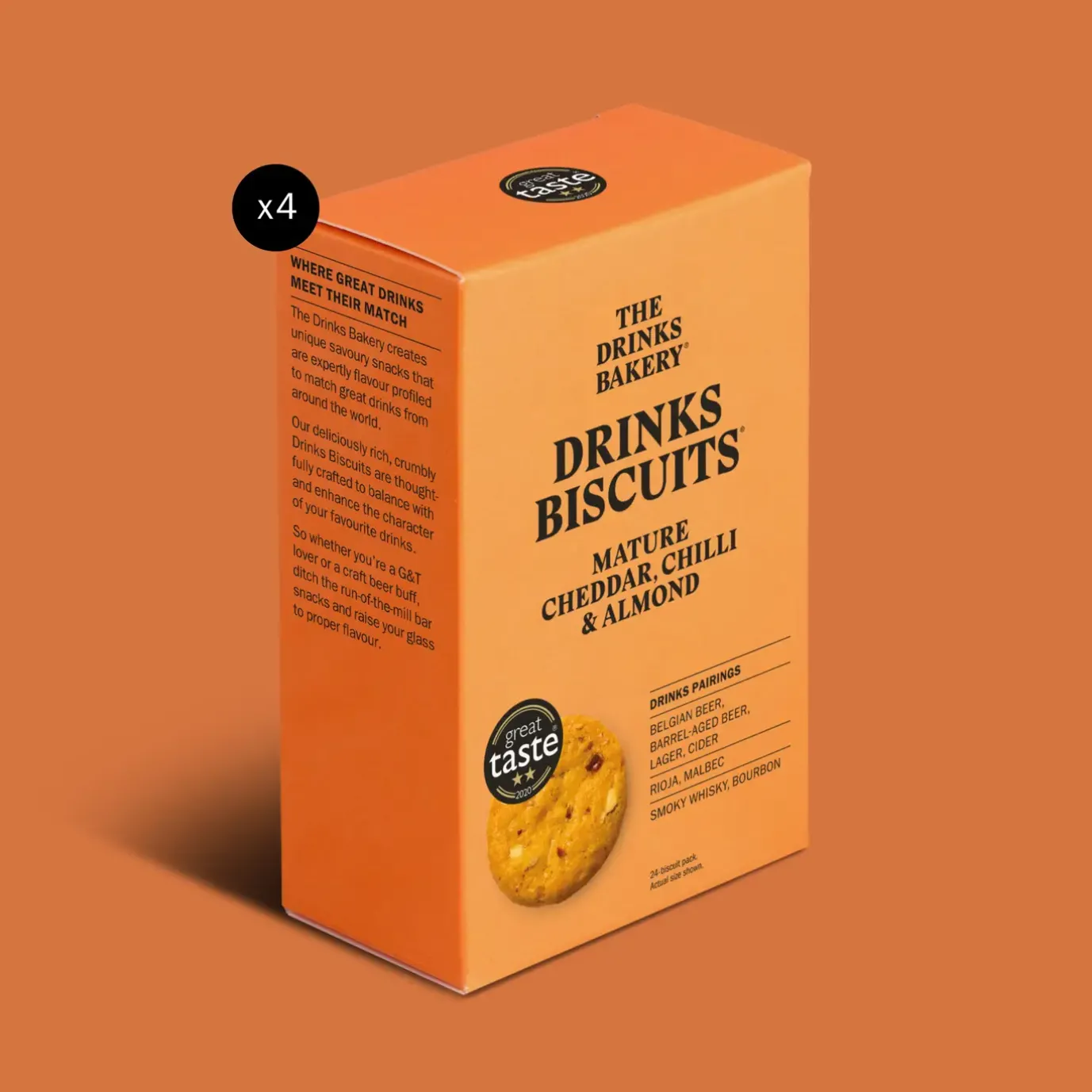 Mature Cheddar, Chilli and Almond Drinks Biscuits 110g
