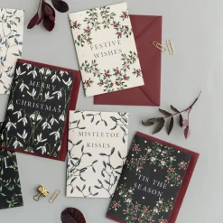 Merry Nouveau - Box of 8 Luxury Botanical Christmas Cards