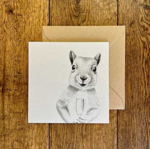 Merry Squirrel Greetings Card