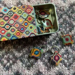Mystical Lanterns Set of 6 Stitch Markers in a Pocket Tin