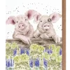'Nosy Neigh-boars' Pig Greetings Card