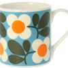 Orla Kiely Floret Turquoise Bone China Mug