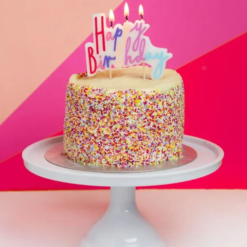 Pastel Happy Birthday Candle Cake Topper