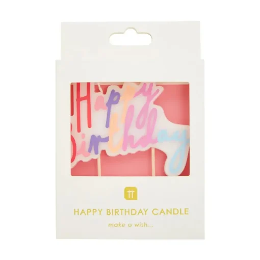 Pastel Happy Birthday Candle Cake Topper