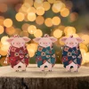 Pigs in Blankets Wooden Christmas Decorations