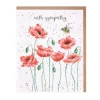 'Poppies and Bee' Sympathy Greetings Card