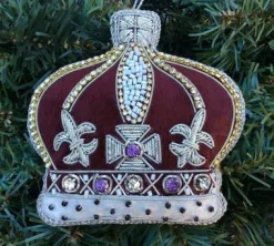Purple Crystal Crown Decoration by Tinker Tailor London