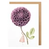 Purple Dahlia Blank Greetings Card