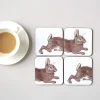 Rabbit & Cabbage Set of 4 Coasters