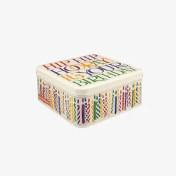Rainbow Toast Happy Birthday Square Tin
