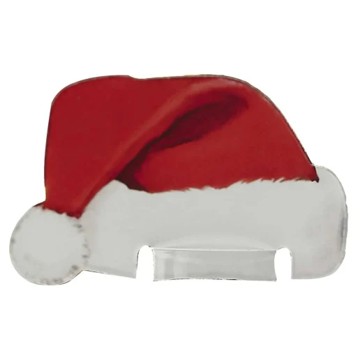 Santa Hat Christmas Glass Decorations