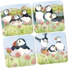 Sea Thrift Puffins Coasters- Set of 4