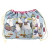 Seagulls in Beanies Drawstring Cotton Bag